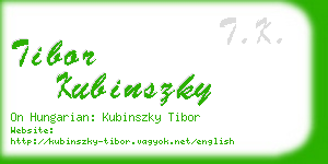 tibor kubinszky business card